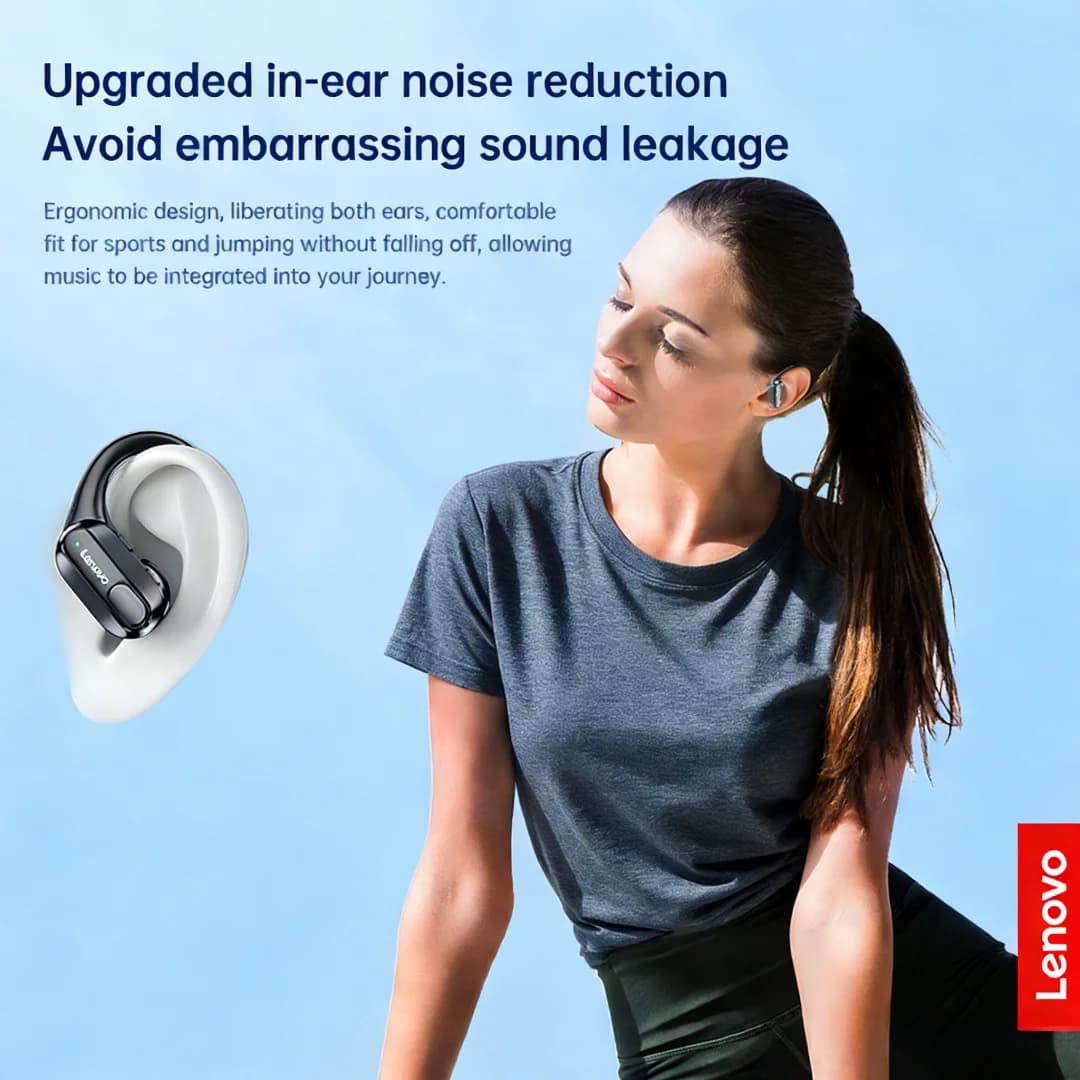 سماعات أذن رياضية Lenovo XT80 ستيريو Hifi مع ميكروفون، سماعة رأس بلوتوث لاسلكية، شاشة LED للطاقة، مقاومة للماء، مناسبة لركوب الدراجات في الهواء الطلق