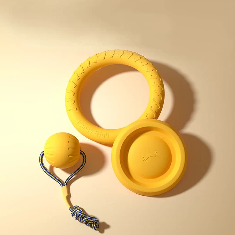 EVA Durable Dog Toys 4 Pack  Flying Disc + Ball + Tug Rope for Puppy&Adult Dogs  Chew-Proof Teeth Cleaning Set（2024 Best Seller） - 6