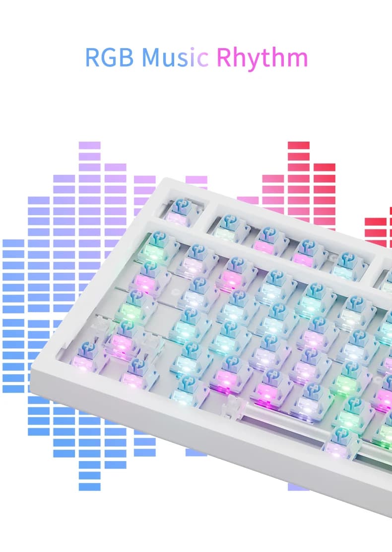 Ajazz AK820/AK820Pro لوحة مفاتيح ميكانيكية للألعاب بلوتوث 5.1/لوحة مفاتيح مخصصة لاسلكية/C-سلكية مع مقبض حشية قابلة للتبديل السريع - 6