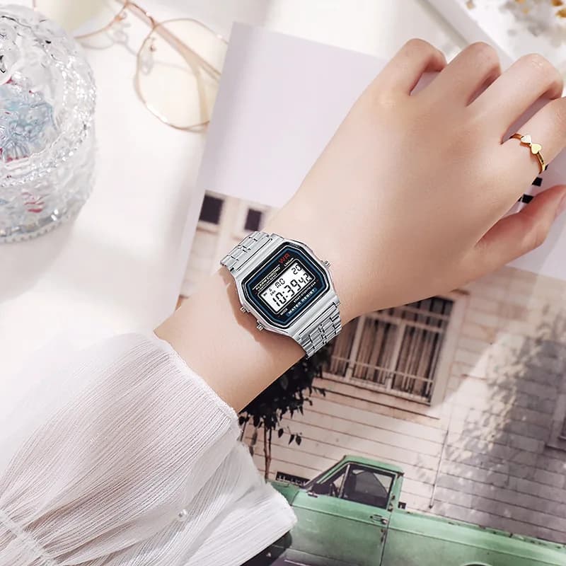 Luxury Rose Gold Women Watches Electronic Digital Display Retro Style Clock Men's Relogio Masculin Reloj Hombre homme - 2