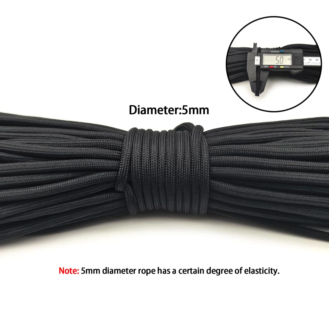 1/2/3/4/5/6mm Diameter Paracord, Parachute Cord Outdoor Gear for Climbing Camping Hiking, DIY Bracelet Jewelry Making Lanyard - 5