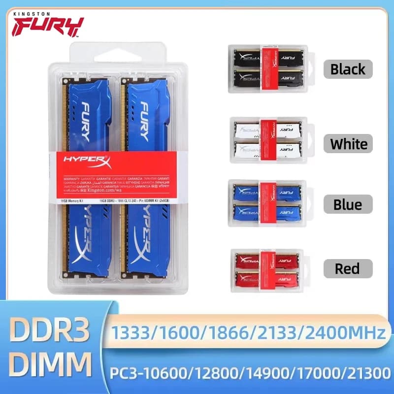 كينجستون ميموريا رام DDR3 8 جيجابايت 16 جيجابايت (2x8 جيجابايت) مجموعة 1600 ميجاهرتز 1333 ميجاهرتز 1866 ميجاهرتز 2133 ميجاهرتز 2400 ميجاهرتز رام سطح المكتب 1.5 فولت DIMM PC3-12800 14900