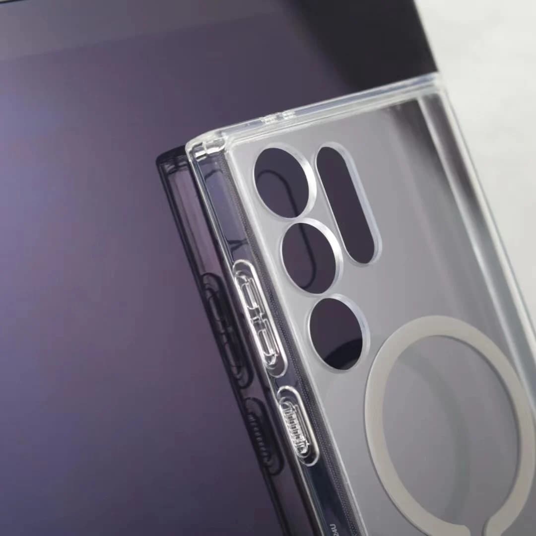 غطاء سبايجن Ultra Hybrid المغناطيسي الشفاف لهواتف سامسونج جالاكسي S24 وS25 ألترا وS23 بلس، متوافق مع الشحن اللاسلكي ماجسيف - 4