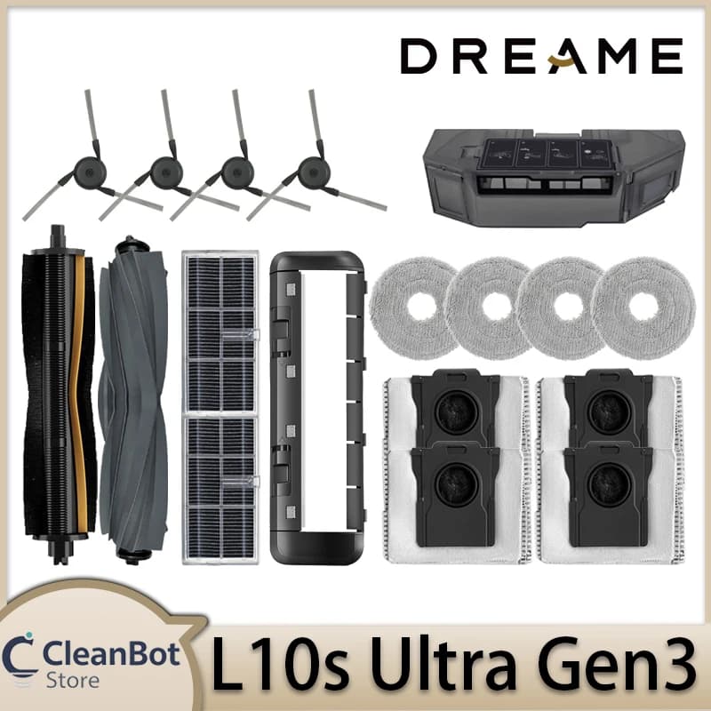 Qriginal Dreame L10s Ultra Gen3  Robot Vacuum Cleaner Accessories Main Brush Side Brush HEPA Filter Mop Cloths Dust Bag Par