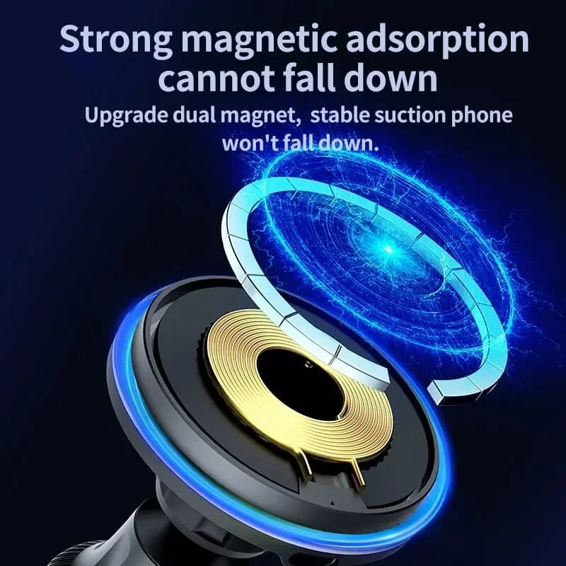 30 واط المغناطيسي سيارة شاحن لاسلكي RGB آيفون 12 13 14 15 برو ماكس Macsafe حامل هاتف السيارة حامل جبل محطة شحن سريع - 6