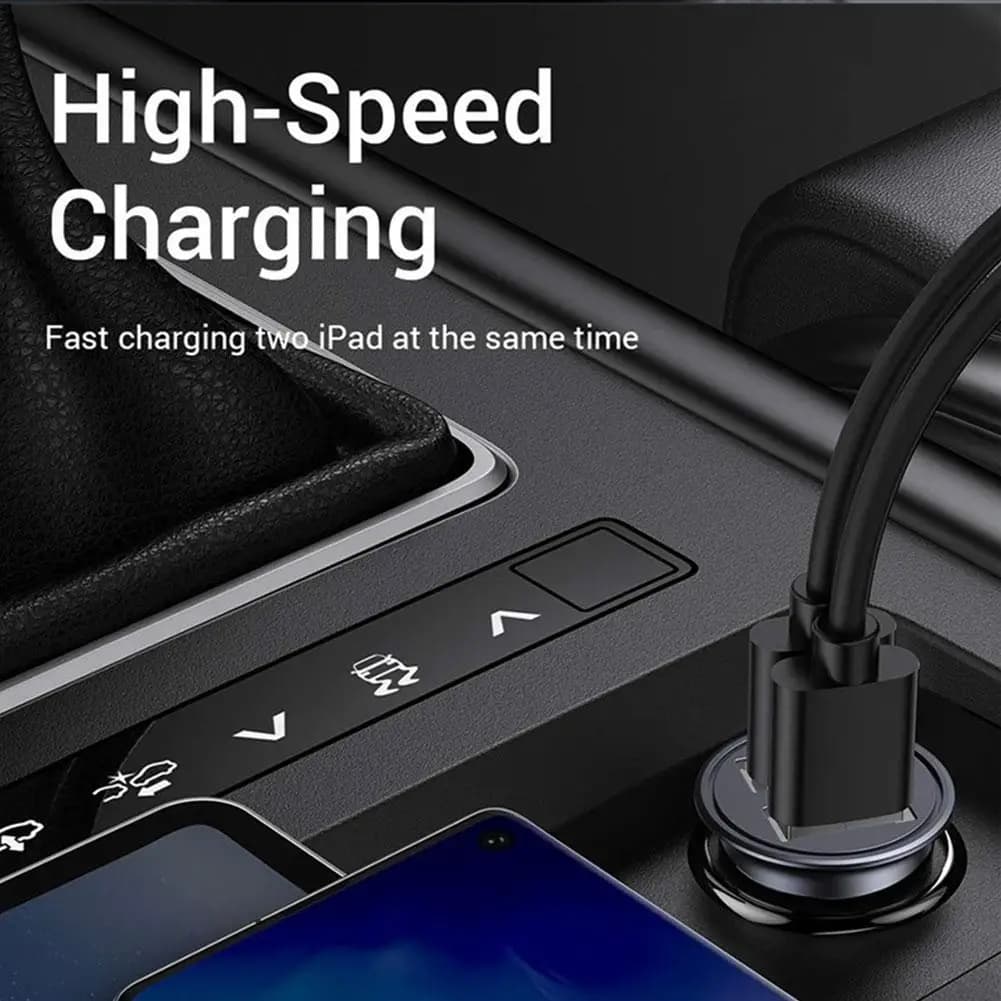 المزدوج USB شاحن سيارة 5A شحن سريع 2 ميناء 12-24 فولت مقبس السجائر أخف سيارة USBC شاحن لجميع الهواتف الذكية ﻿ محول - 3