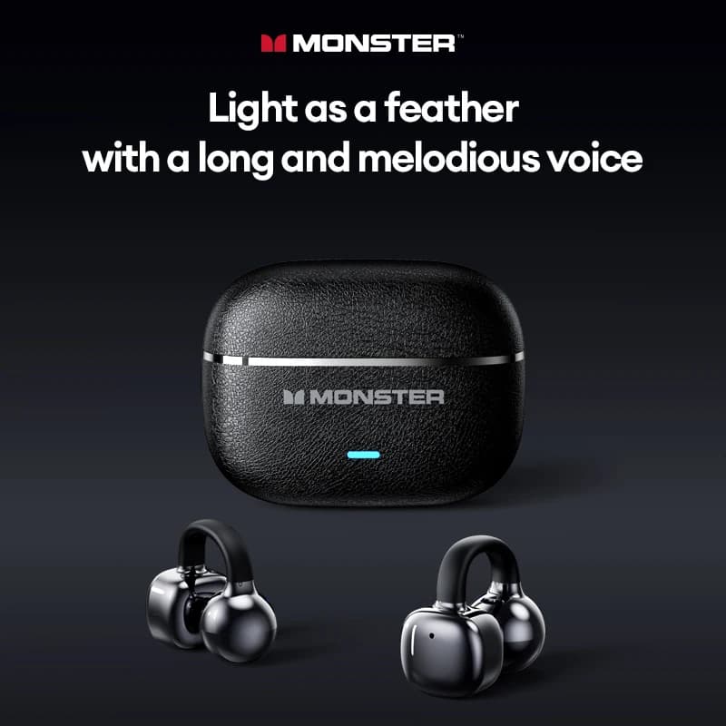 سماعات أذن Monster MQT65 OWS بلوتوث 6.0 جودة صوت HiFi مكالمة HD سماعات رأس لاسلكية مشبك أذن إلغاء الضوضاء سماعات أذن رياضية