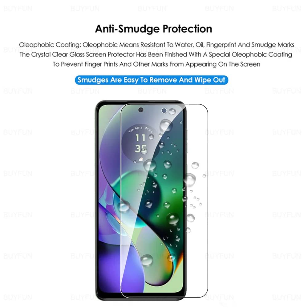 واقي شاشة زجاجي عالي الدقة لهواتف موتورولا Moto G54 وG14 وG34 وG84 وG04 وG04s وG24 وG75 وG55 وG45 وG35 وG15 وG05 وG06 وG56 وG86 - 4G و5G - 6