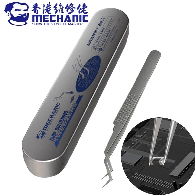ملاقط تحديد المواقع من القصدير MECHANIC Aax-17 للتثبيت الدقيق لسلك القصدير، غير قابلة للانزلاق ومقاومة للاهتراء، مصنوعة من الفولاذ المقاوم للصدأ