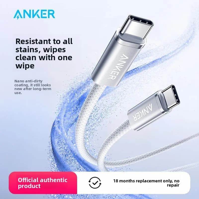 ANKER كابل بيانات 140 واط كابل شحن Typec مزدوج الرأس PD3.1 مناسب لـ Apple 17 Huawei MacBook - 2
