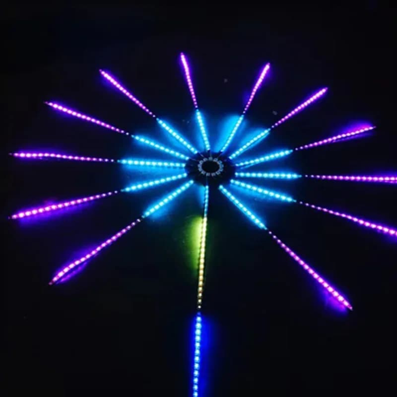 شريط إضاءة LED 5V RGB على شكل ألعاب نارية مع بلوتوث وتحكم عن بعد 24 مفتاح USB WS2812 مصباح ذكي متغير الألوان متزامن مع الموسيقى لإضاءة الديكور المنزلي - 4