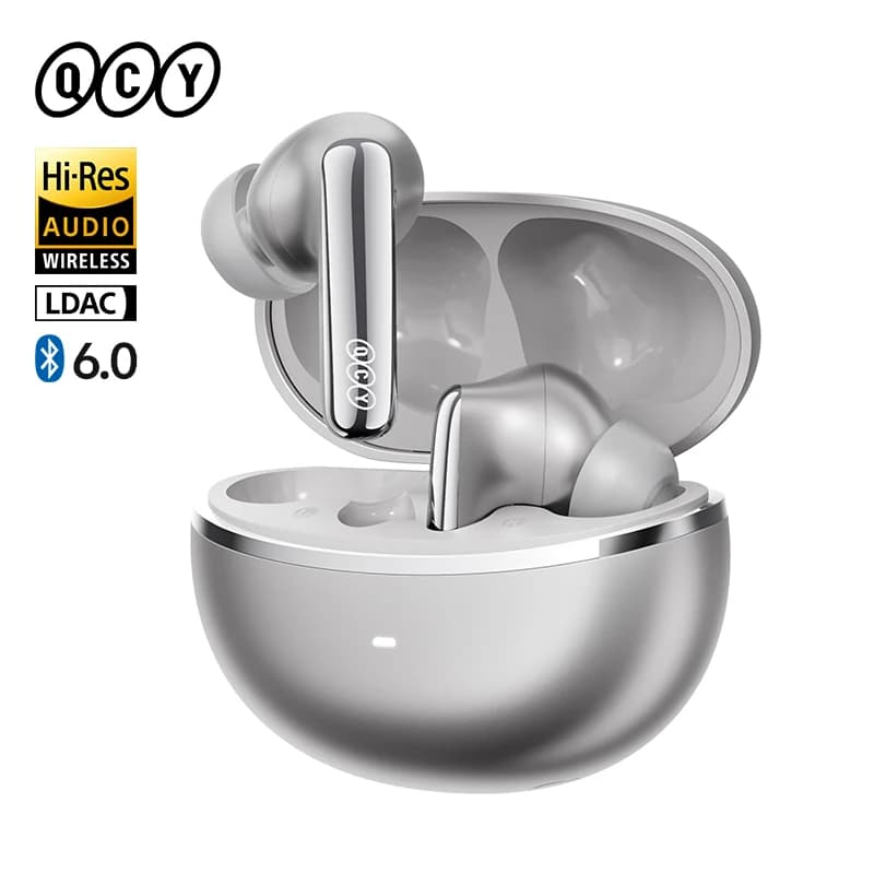 سماعات QCY MeloBuds N70 HT18 لاسلكية هجينة صوت عالي الدقة مع LDAC بلوتوث 6.0 سماعات أذن شحن لاسلكي 50 ساعة