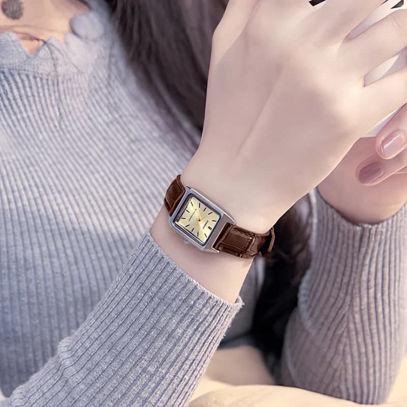 Casio Watch women Leather Square dial  Female Quartz Clock Relogio Mulher LTP-V007L/9E/B - 3