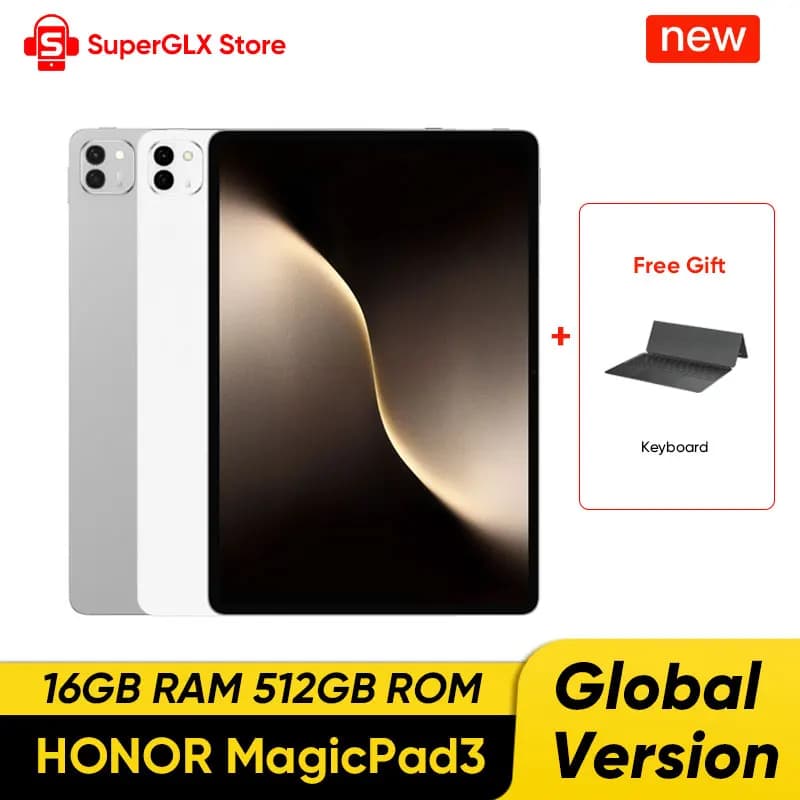الإصدار العالمي HONOR MagicPad 3 تابلت 16 جيجابايت+512 جيجابايت سنابدراجون 8 الجيل 3 شاشة LCD 13.3 بوصة 165 هرتز HONOR Eye Comfort بطارية 12450 مللي أمبير