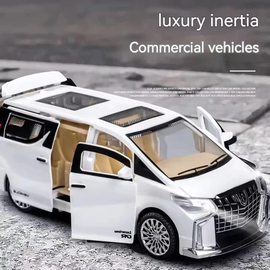 1:32 Mini luxury VIP business inertia cart MPV model die-casting metal alloy door and interior suitable for adult collectors - 4