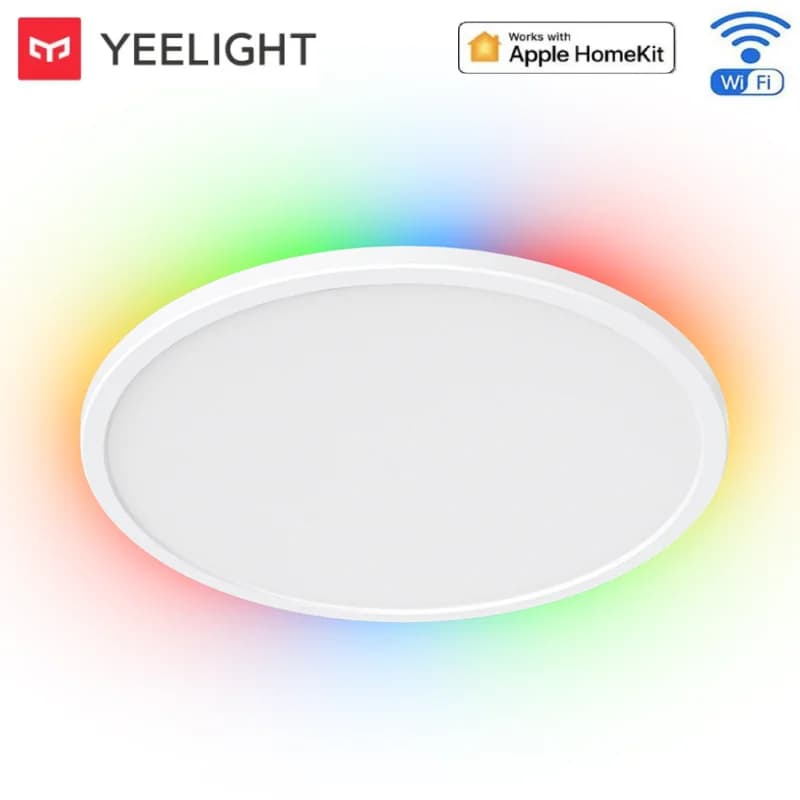الإصدار العالمي YEELIGHT Smart LED Ceiling Light RGB Slim مع اتصال Wifi ودرجة حرارة لون 2700-6500K وقابلية التعتيم وتحكم صوتي ذكي متوافق مع Mi Home