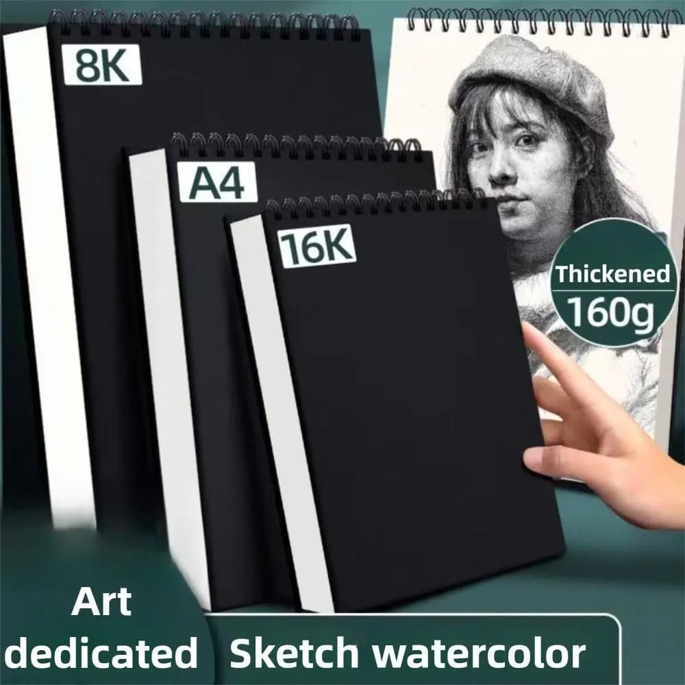 كراسة رسم احترافية، 30 ورقة 8K/16K، لفائف دوامة ملزمة، A4/A5/A6، ورق رسم سميك صديق للبيئة وخالي من الحمض
