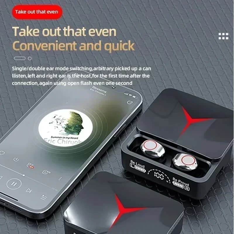 M90 سماعات لاسلكية TWS، بلوتوث، تحكم باللمس، سماعات أذن رياضية، ستيريو Hifi، سماعة ألعاب مع ميكروفون للهواتف الذكية - 3