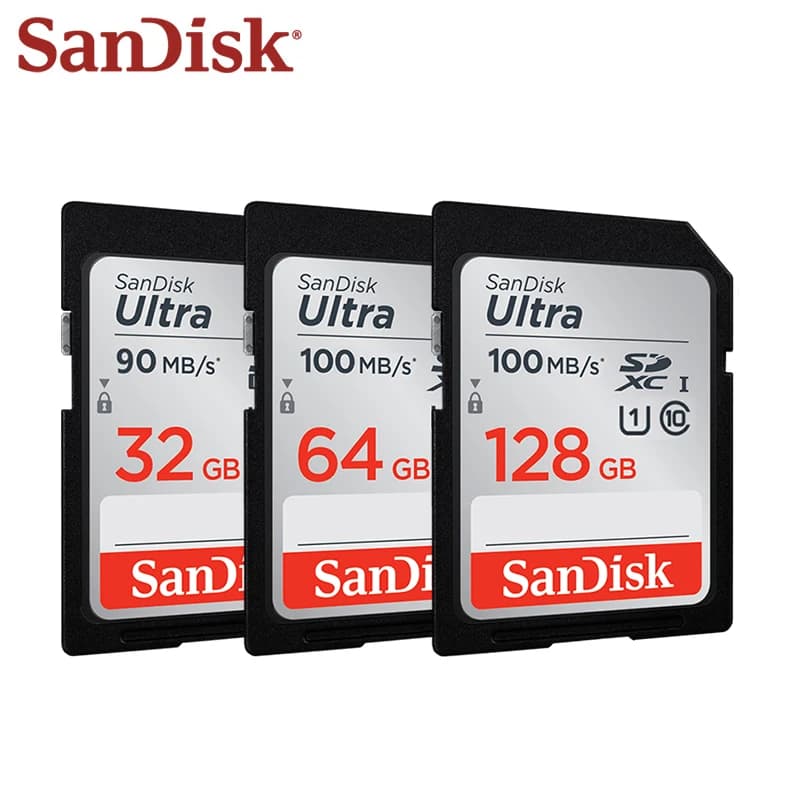 SanDisk Ultra SD Card 32GB 64GB128GB 256GB SDXC Class 10 U1 Flash SD Memory Card High Speed For SLR Camera Shooting 4K  Video - 4