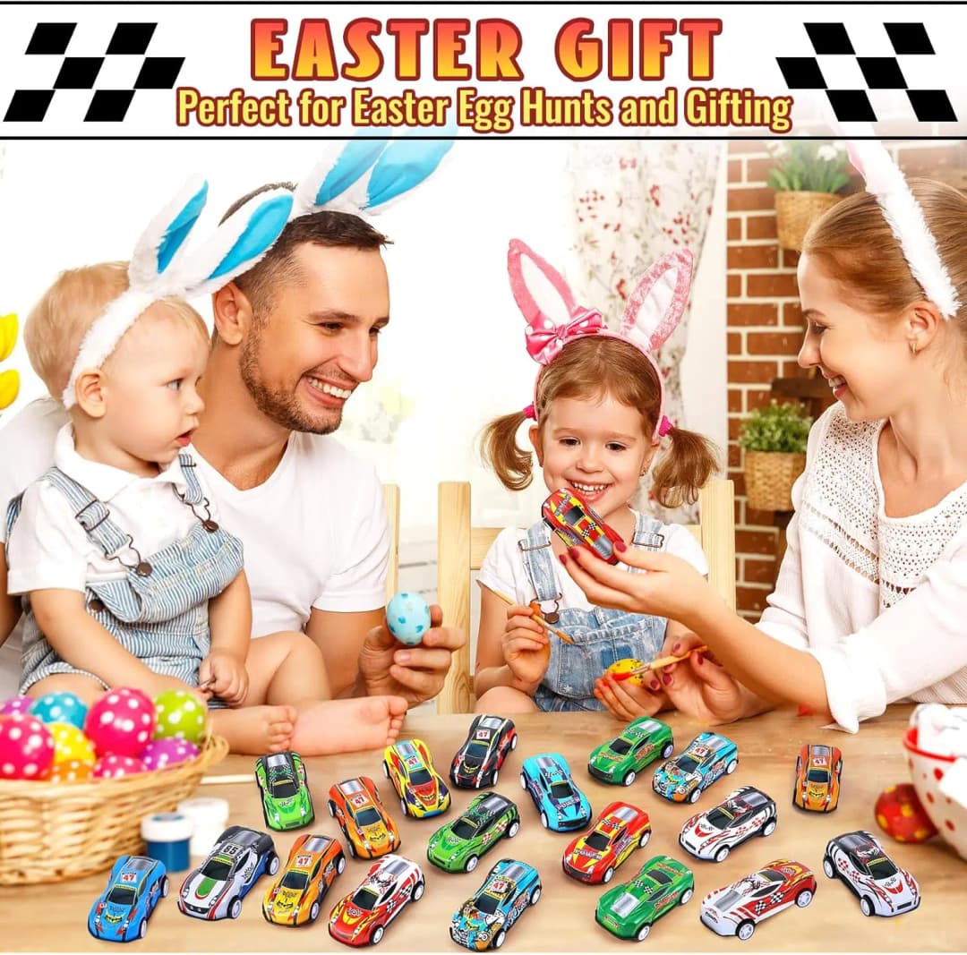 10-48 Pieces Mini Car Set Inertia Pull Back Cars for Boys Plastic Vehicle Model with Container Collection Toy Birthday Gift Kid - 2