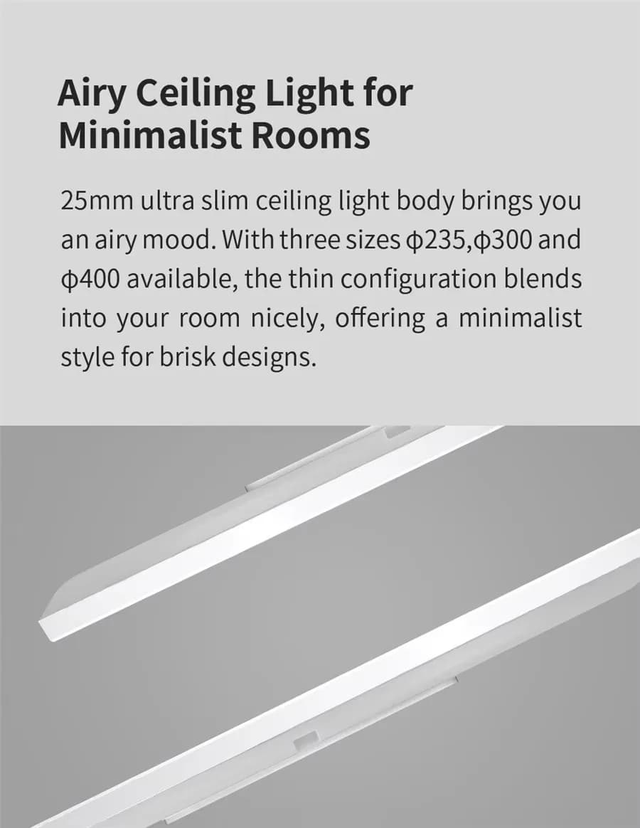 الإصدار العالمي Yeelight إضاءة سقف ذكية RGB Wifi 18 واط/21 واط قابلة للتعتم 2700-6500K رقيقة للغاية تحكم صوتي ذكي يعمل مع Mihome - 4