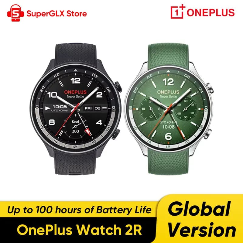 Global Version OnePlus Watch 2R Smart Watch 1.43” AMOLED Snapdragon W5 Up to 100 hours of Battery Life 100+ sports modes NFC