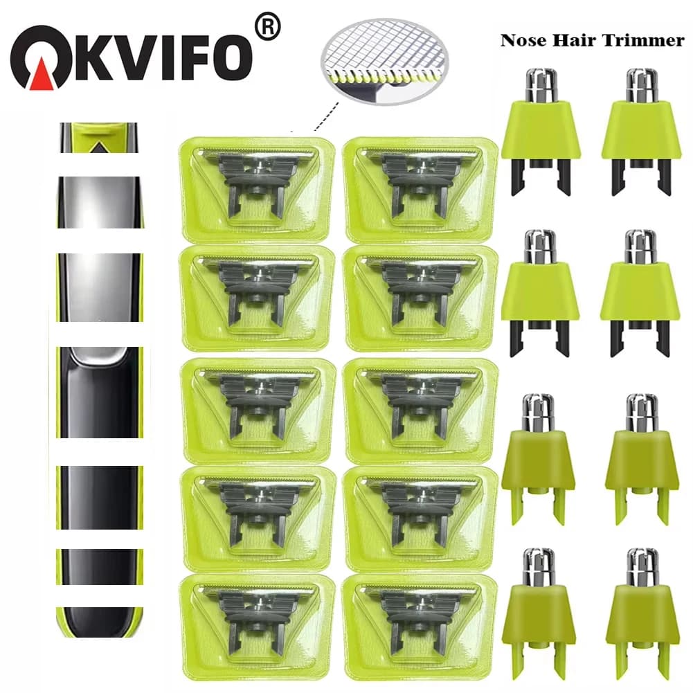 شفرة استبدال لماكينة الحلاقة من KVIFO متوافقة مع ون بليد وون بليد QP2520 QP2530 QP2620 QP2630 QP6510 QP6520 ماكينة تشذيب لحية كهربائية هجينة