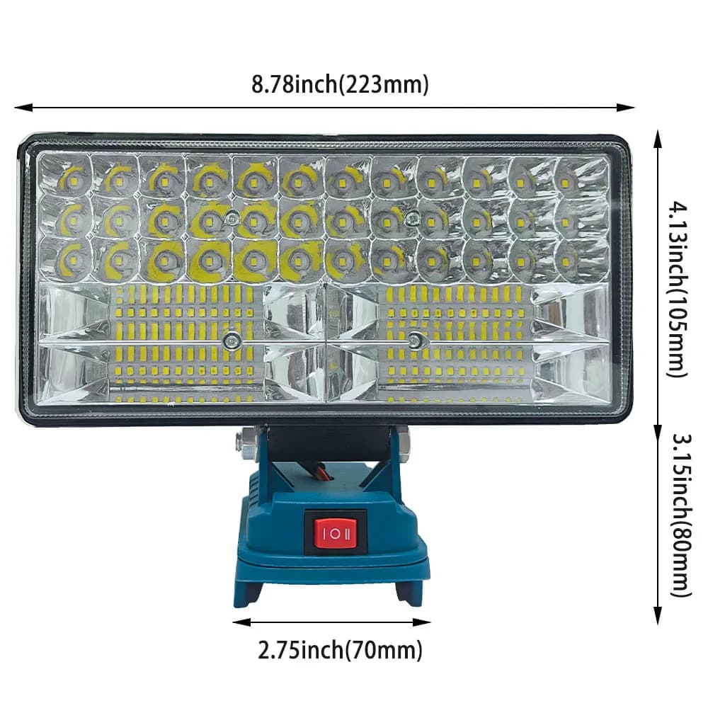 مصباح عمل LED مقاس 3/4/8 بوصة لبطارية ماكيتا 14.4V 18V Li-ion مع كشاف USB خارجي وفانوس تخييم وإضاءة طوارئ - 2