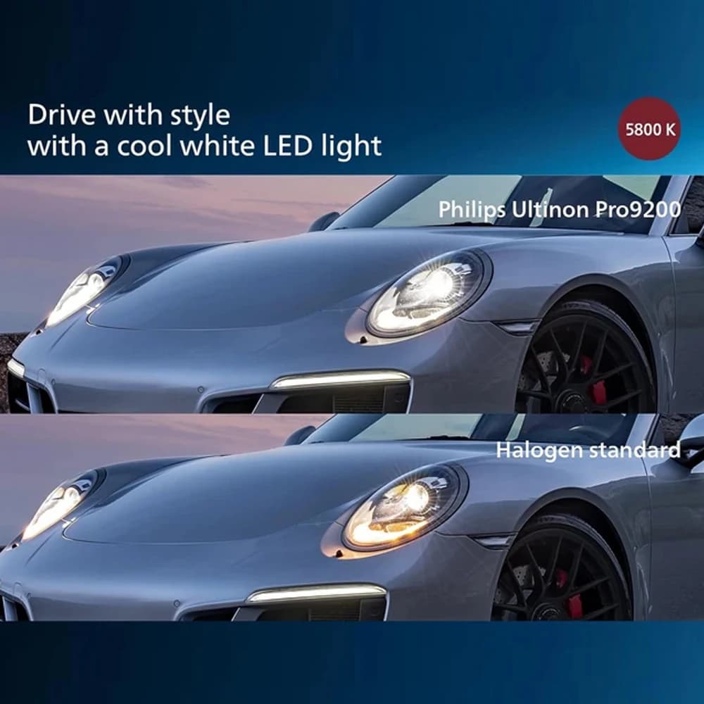 Philips Ultinon Pro9200 HL H11 H9 H7 H4 Car LED Headlight New Version HB3 HB4 9005 9006 12V +400% Cool White 5800K High Low Beam - 3