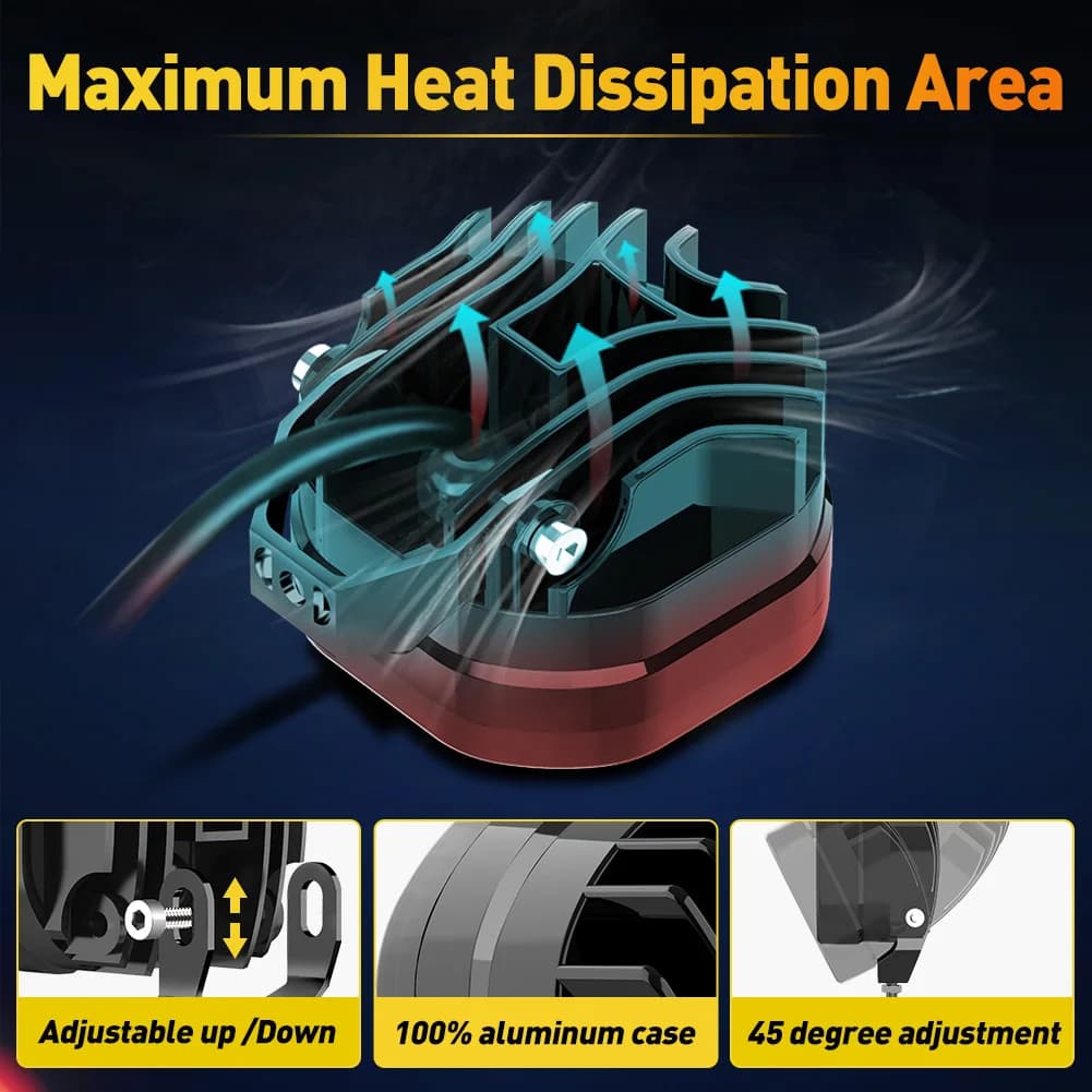 NAOEVO 3 Inch Led Work Light Bar 12V Spotlights 4x4 Offroad Accessories LED Headlights Fog Lamp For Motorcycle Jeep Truck ATV - 3