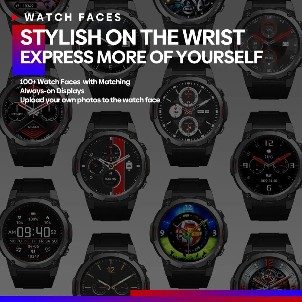 ساعة ذكية Zeblaze VIBE 7 PRO، شاشة AMOLED 1.43 بوصة، إجراء/استقبال المكالمات، إدارة الصحة، ساعة رياضية للرجال - 5
