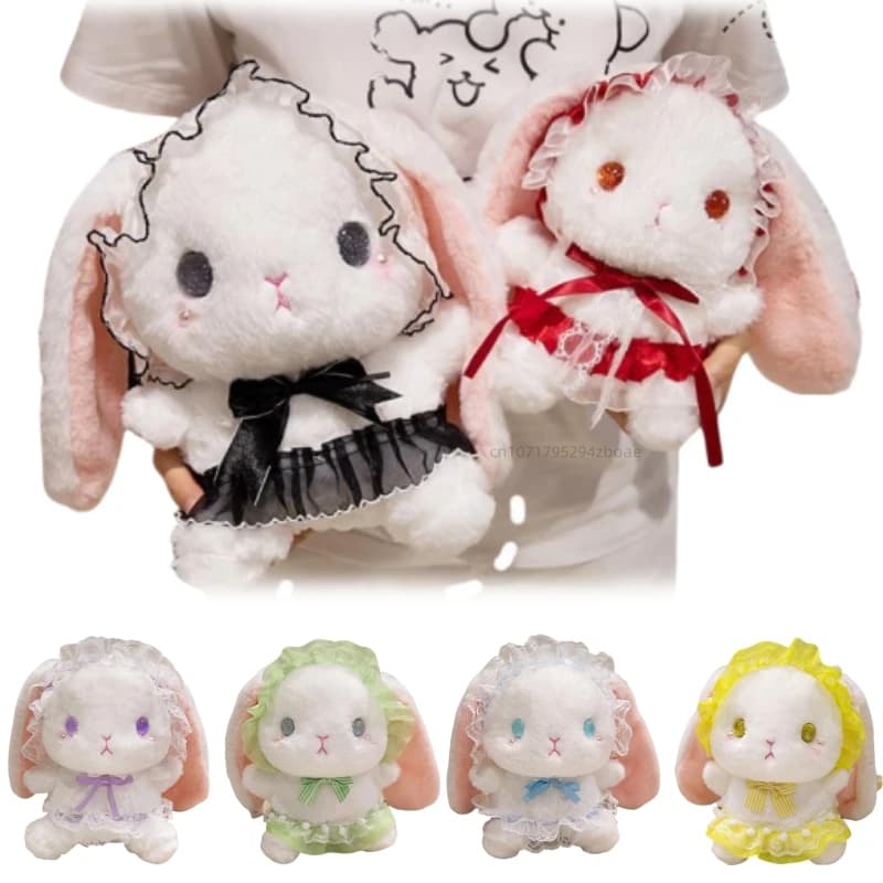 18/25/35cm Cartoon Cute Lolita Rabbit Plush Doll Pillow Color Princess Rabbit Plush Toy Home Decoration Gift For Children