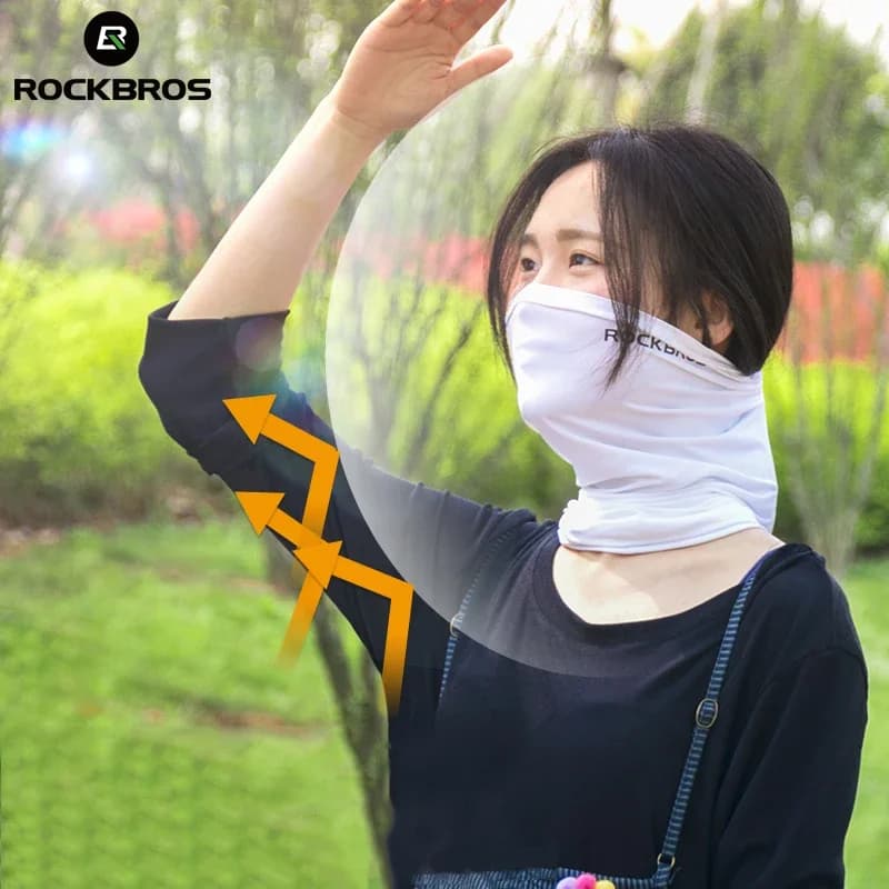 ROCKBROS قناع وجه سريع الجفاف للدراجات وشاح حماية من الشمس غطاء رأس للدراجات غطاء وجه للرياضات الخارجية باندانا دراجة قابلة للتنفس - 5