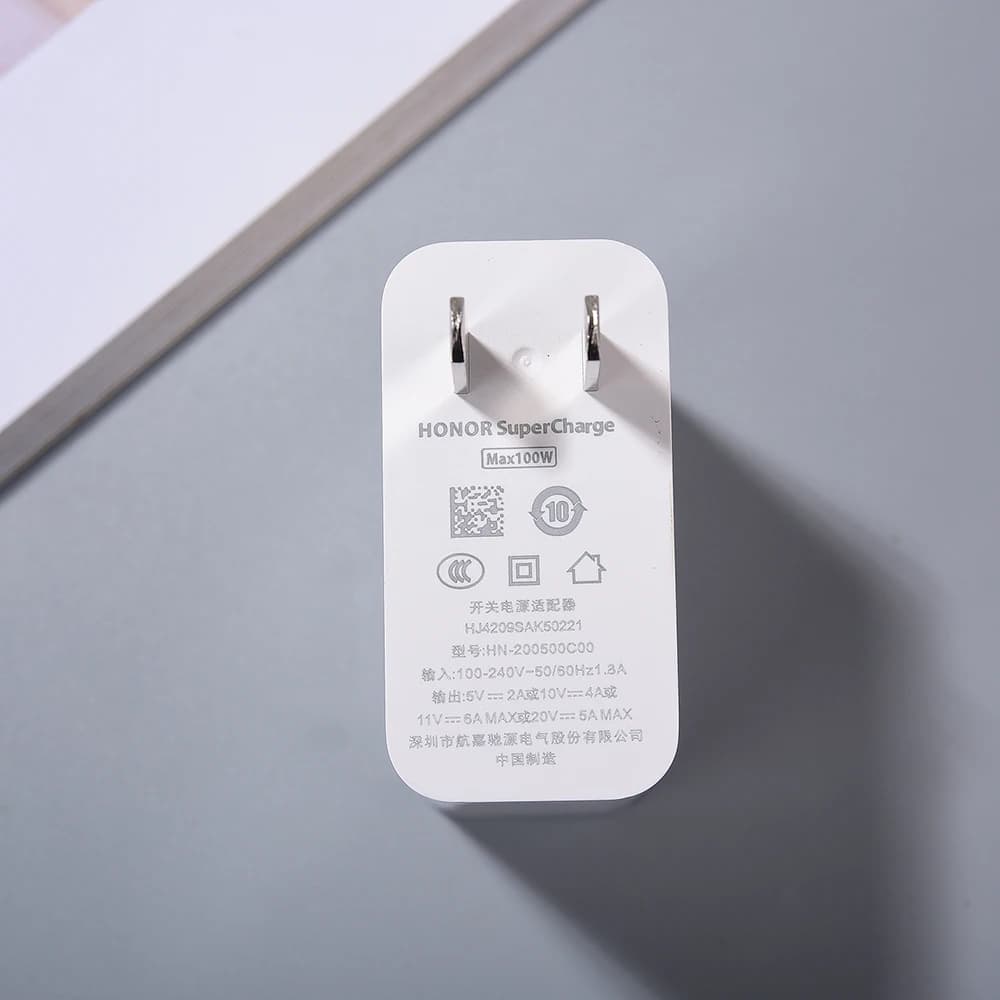 شاحن سريع من هونر 100 واط محول طاقة سوبر تشارج EU/US كابل USB Type C بطول 1 متر 6 أمبير لهونر 200 و100 و90GT و70 برو+ وماجيك 6 و5 برو لايت - 4