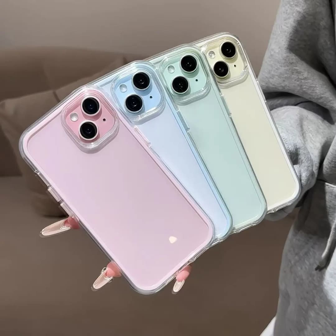 Luxury Candy Color Frame Clear Back Phone Case For iPhone 17 16 15 14 13 12 Pro Max 11 16PLUS 17 Acrylic Shockproof Bumper Cover - 5