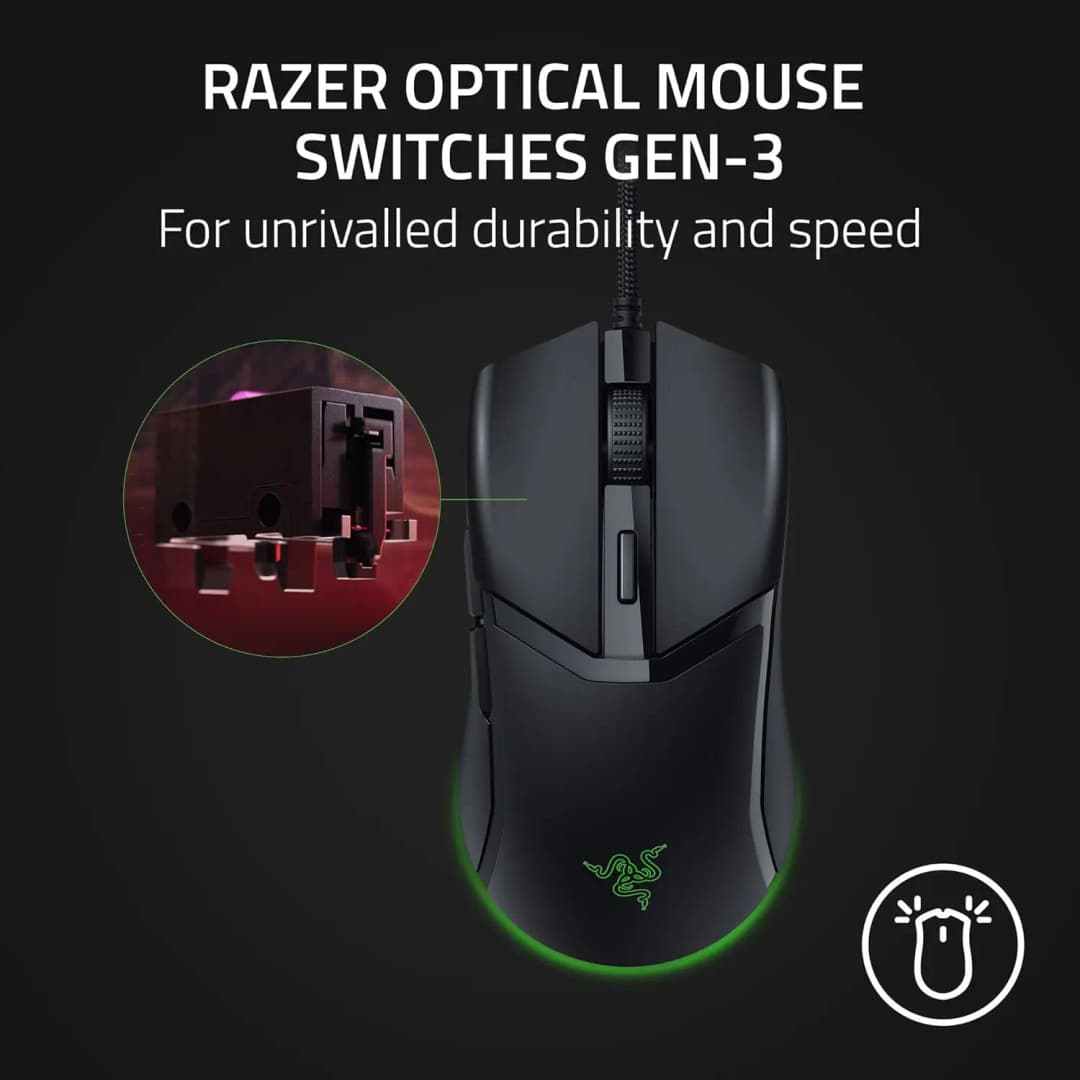Original Razer Cobra 58g Lightweight Wired Gaming Mouse Optical Mouse Switches Gen-3 Chroma Lighting with Gradient Underglow - 2