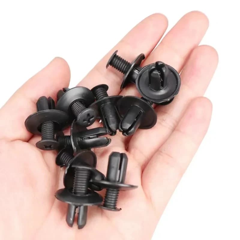 1/5/10/30/50/100pcs 8mm Plastic Rivets Fasteners Screw Car Bumper Fender Black Rivet Car Fastener Clips for Toyota Focus Kia Nis - 2