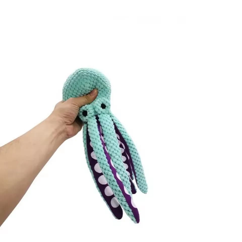 Plush pet octopus toy interactive sound anti-demolition home large and small dog boredom companion dog toy - 6