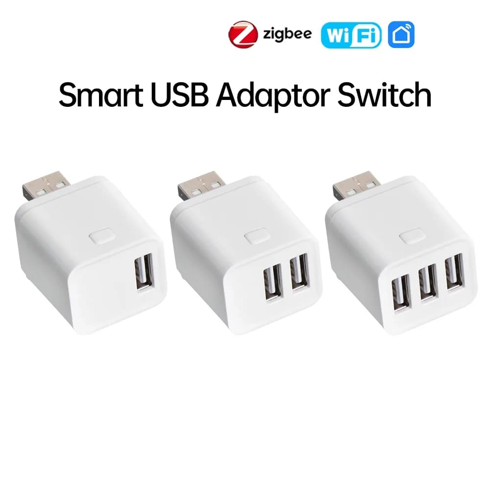 محول ذكي واي فاي/زيغبي مايكرو USB، مفتاح 5V، محول طاقة USB ميني 1 2 3، تحكم ذكي عبر أليكسا جوجل هوم ياندكس أليس