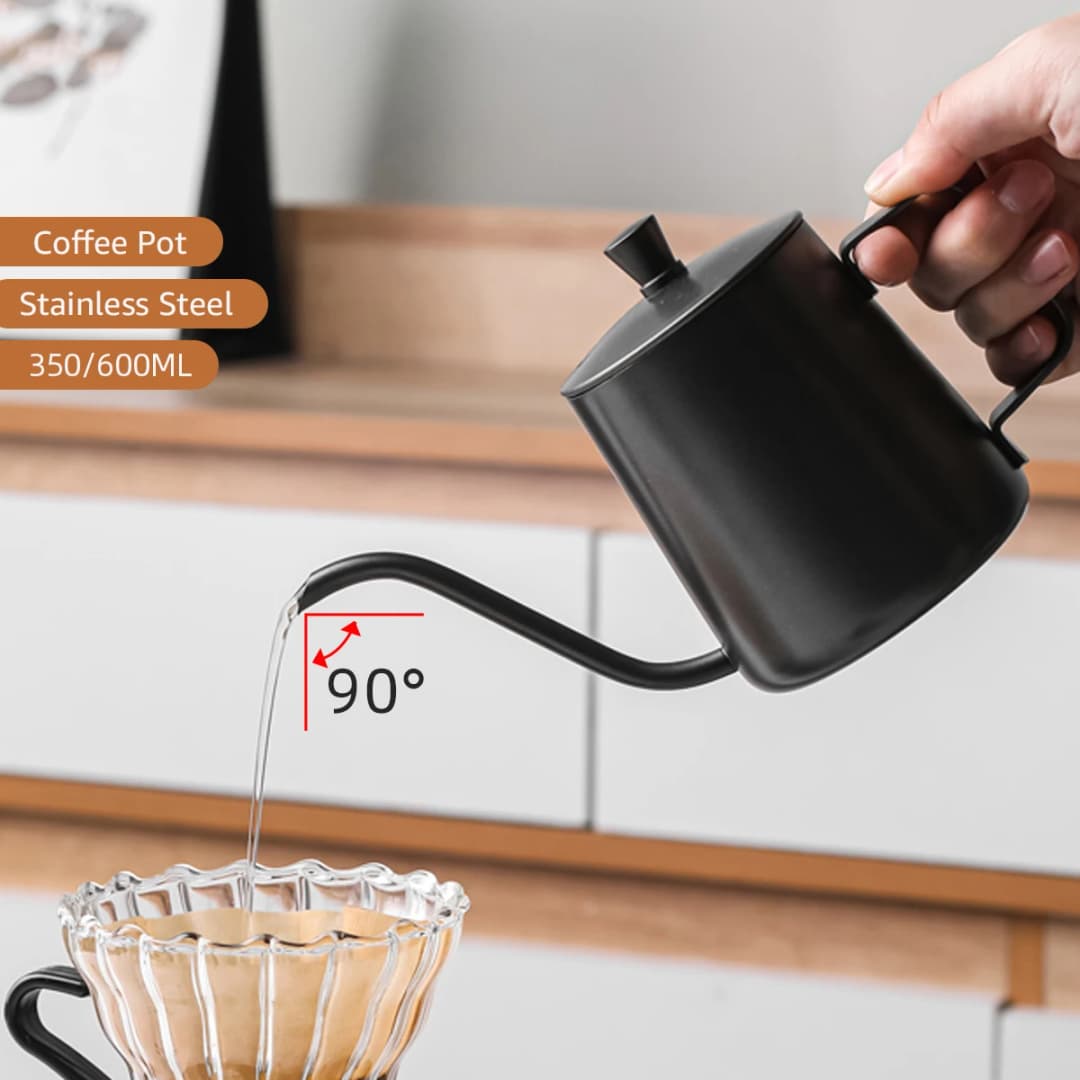 350/600ML Pour Over Coffee Kettle Gooseneck Kettle Spout Coffee Pots tainless Steel Gooseneck Drip Kettle Swan Neck Thin Mouth - 2