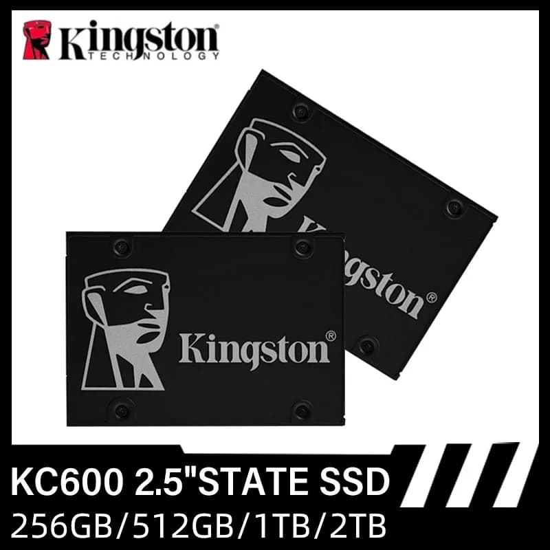 قرص كينجستون KC600 SSD، 256 جيجا إلى 2 تيرا، SATA III، 2.5 بوصة، داخلي، قرص صلب حالة ثابتة، متوافق مع أجهزة الكمبيوتر المحمولة