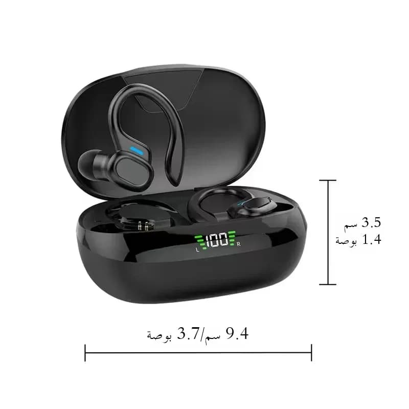 SP16 Earhooks Sports Bluetooth Wireless Headsets with Mic,LED Power Display,ENC,Hifi Stereo Sound Gaming Headset - 6