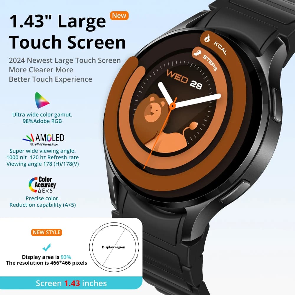 ساعة COLMI i28 الذكية فائقة الدقة بشاشة AMOLED، مزودة بتقنية الذكاء الاصطناعي Da-GPT، مع ميزة أوقات الصلاة للمسلمين، ومكالمات البلوتوث، مناسبة للرجال والنساء - 2