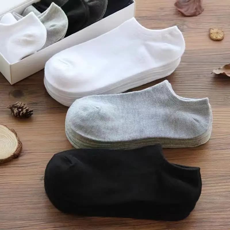 Men Ankle Socks Solid Color Black White Gray Invisible Breathable Cotton Sports Socks Male Short Socks Women Men Sox 10/5Pcs - 2