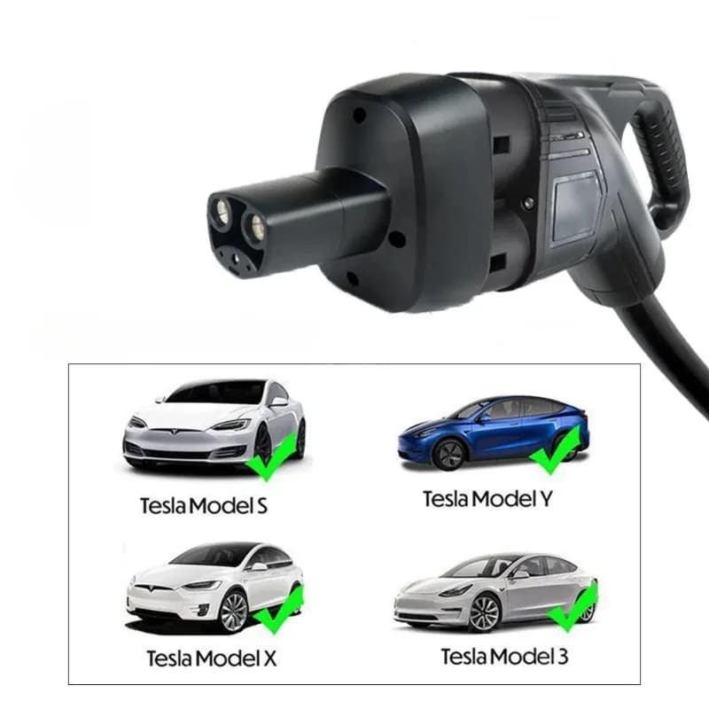 محول FITMPH CCS2+ من النوع 2 إلى NACS تيسلا، محول 2 في 1 بقدرة 250 كيلووات لجميع الموديلات، تيار أقصى 250 فولت 32 أمبير لكابل شحن السيارات الكهربائية - 3