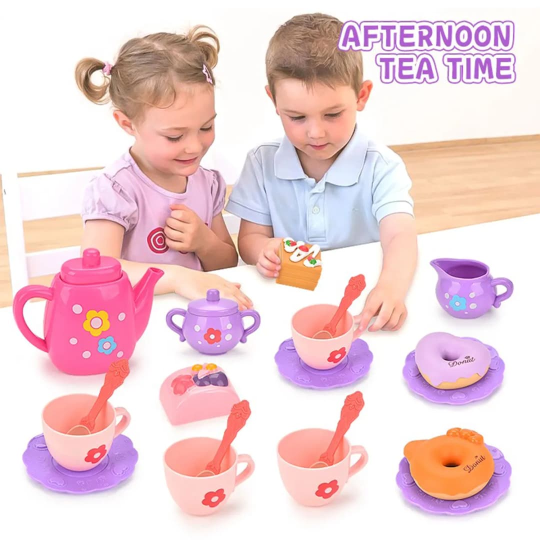 Kids Tea/Pastry Set Toy Simulation Pretend Play Food Playset for Children Montessori Toddler Children Gift Kitchen Girl - 4