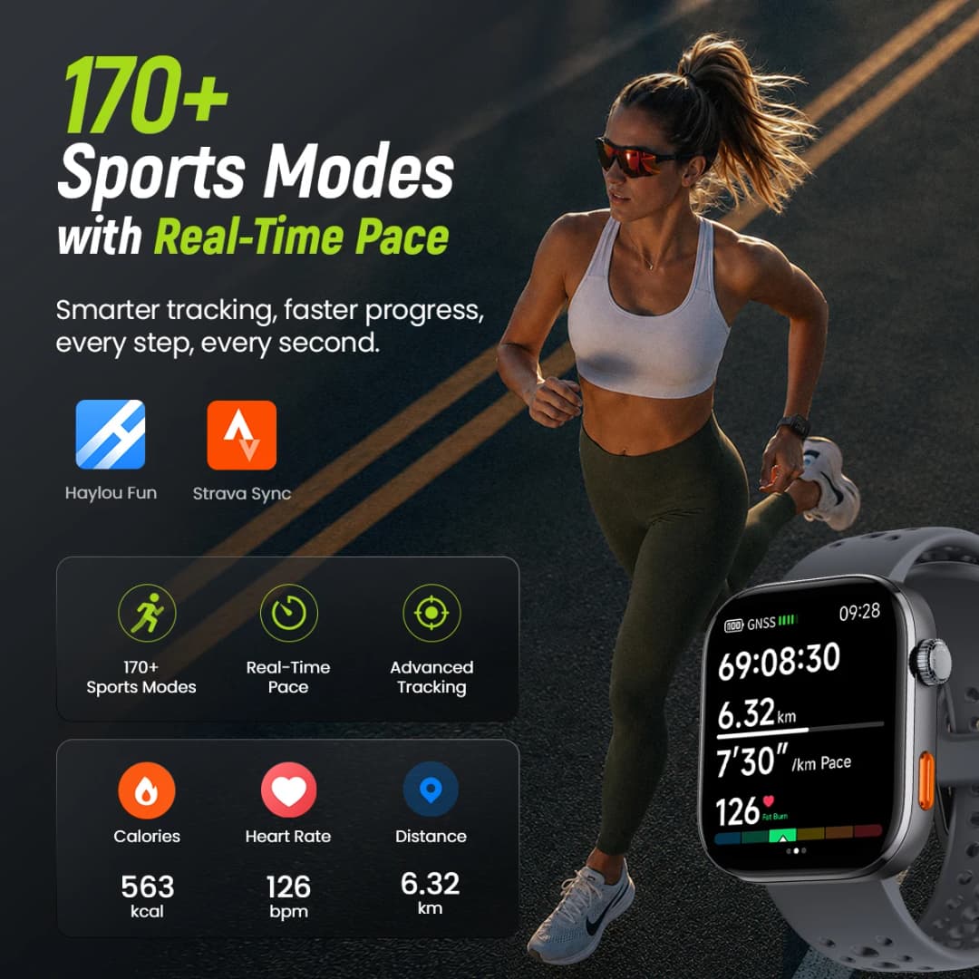 ساعة ذكية HAYLOU Watch Hyper بشاشة AMOLED 1.97 بوصة تدعم نظام تحديد المواقع المزدوج والبوصلة والخرائط دون اتصال والرد على الرسائل مقاومة للماء حتى 50 متر - 4