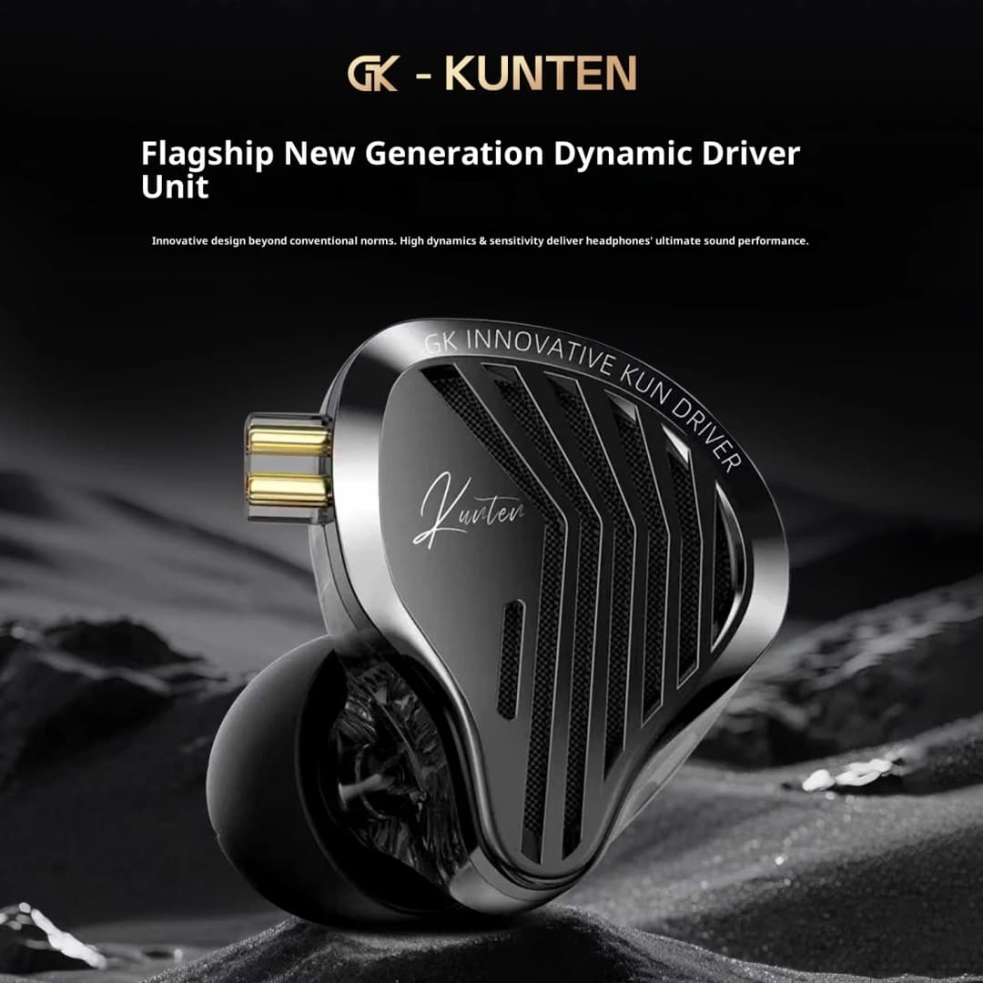 سماعات رأس GK KUNTEN ديناميكية بتقنية HIFI وسماعات أذن بbass قوي وسماعات رياضية معدنية قابلة للفصل مع 2PIN KZ Zenith ED كهدية - 3