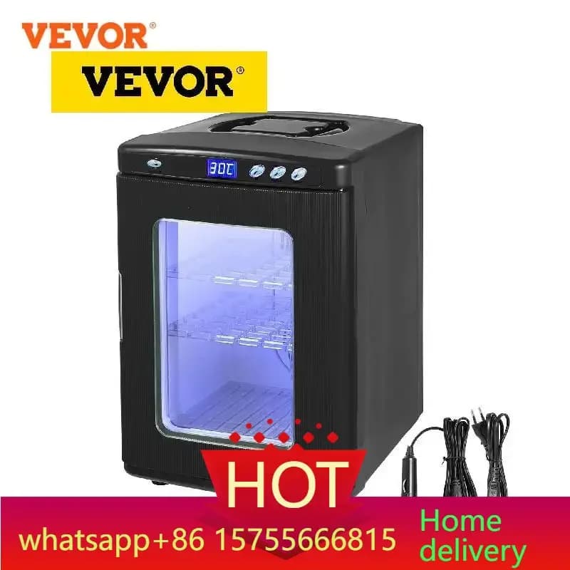 حاضنة زواحف VEVOR سعة 25 لتر، حاضنة بيض رقمية للمختبرات العلمية، تبريد وتسخين من 2°م إلى 60°م، 12V/110V، مناسبة للزواحف الصغيرة