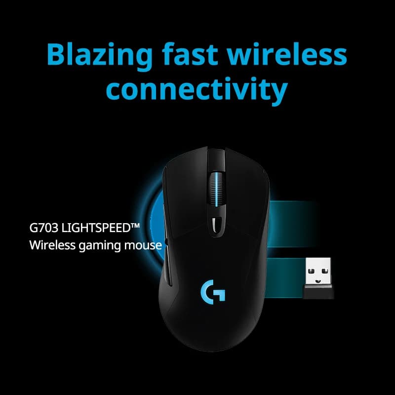 Logitech G703 LIGHTSPEED Wireless Gaming Mouse, HERO 25K, 25600 DPI, LIGHTSYNC RGB, ESports Edition - 2